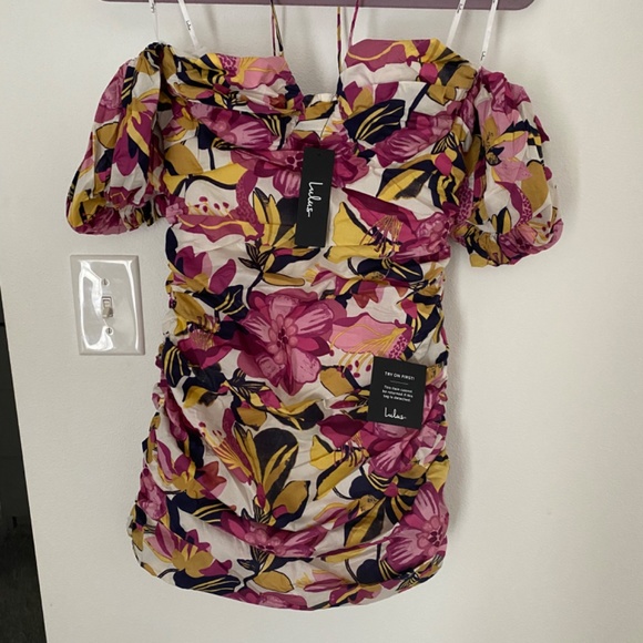 Lulus All About Allure White Floral Print Off-the-Shoulder Mini Dress - Picture 4 of 7